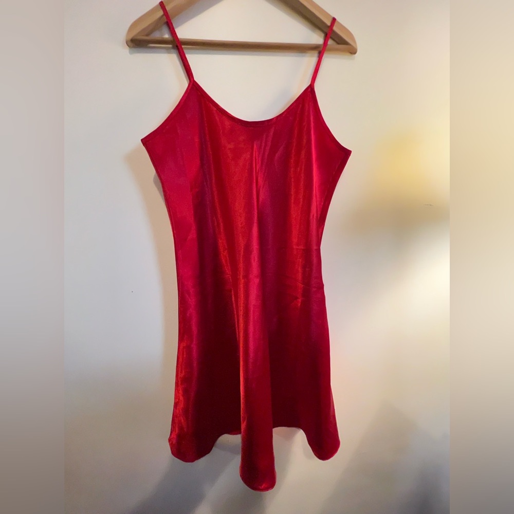 Red Short Slip Dress by Jessica Stevens Size L